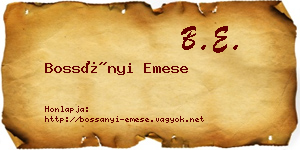 Bossányi Emese névjegykártya