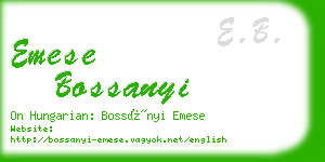 emese bossanyi business card